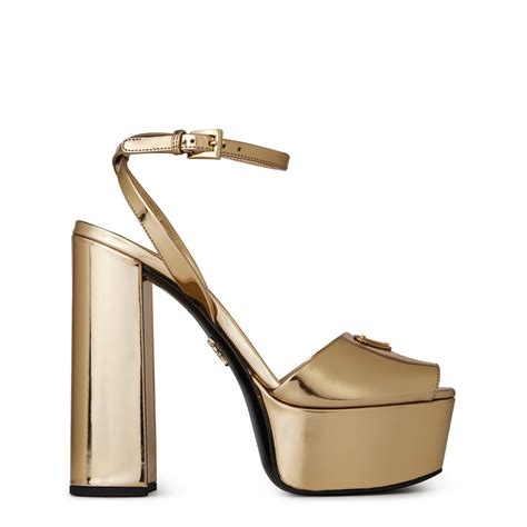 prada gold platform heels|Prada beige heels.